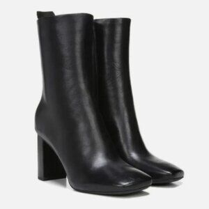 Sarto by Franco Sarto A-Binnie Black Leather Black Heel Booties 9 (Like New)